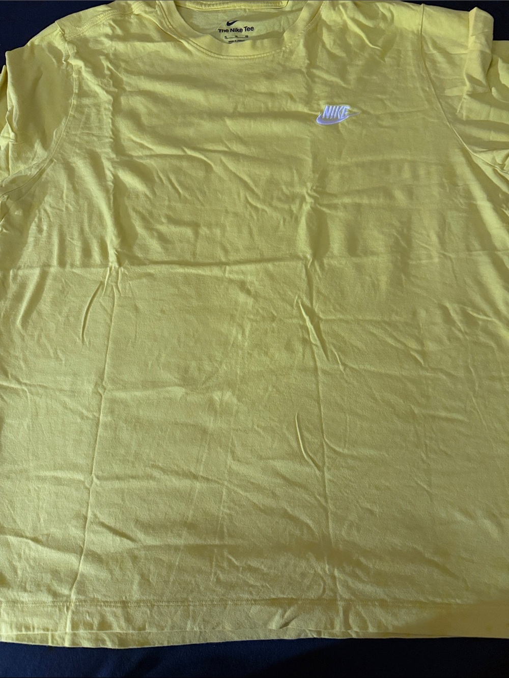 Nike Men’s Yellow / lime color Crew T-Shirt with Small White Swoosh